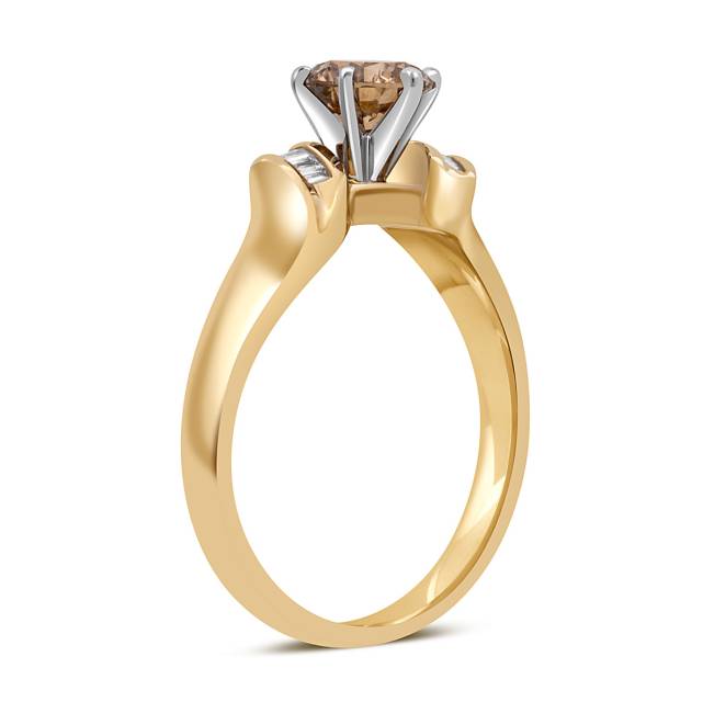 Помолвочное кольцо из жёлтого золота с брилиантами (049024)