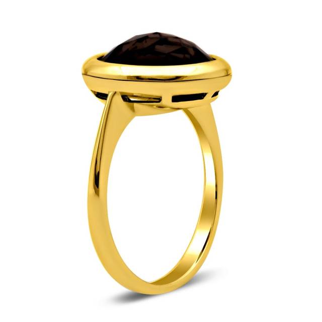 Кольцо из жёлтого золота с кварцем (028102)