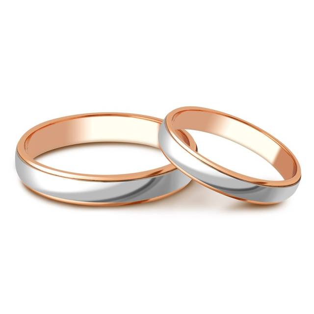 Обручальное кольцо из комбинированного золота (026087)