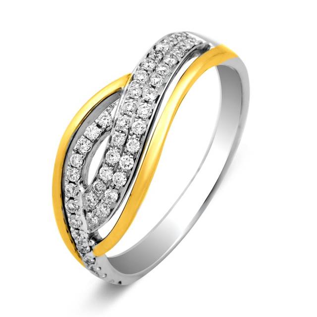 Кольцо из комбинированного золота с бриллиантами (023374)