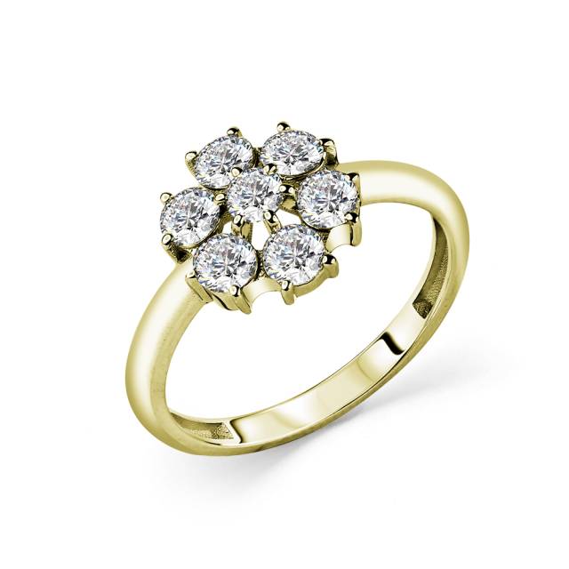Кольцо из жёлтого золота с бриллиантами (051160)