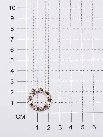 Колье из комбинированного золота с бриллиантами и сапфирами (050231)