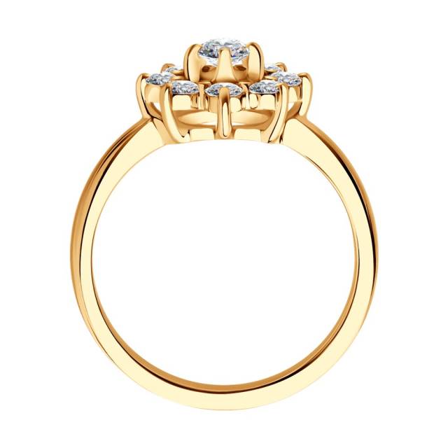 Кольцо из красного золота с бриллиантами (052865)