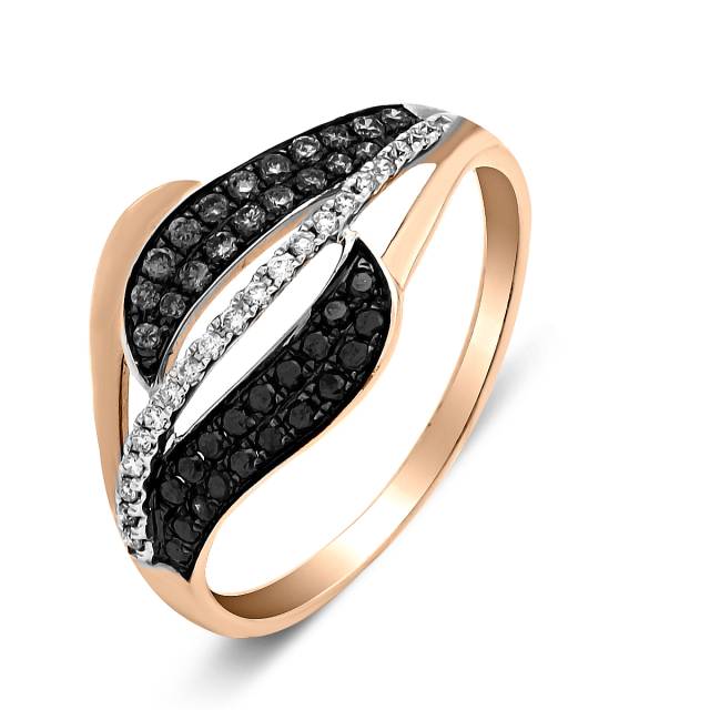 Кольцо из красного золота с бриллиантами (015452)