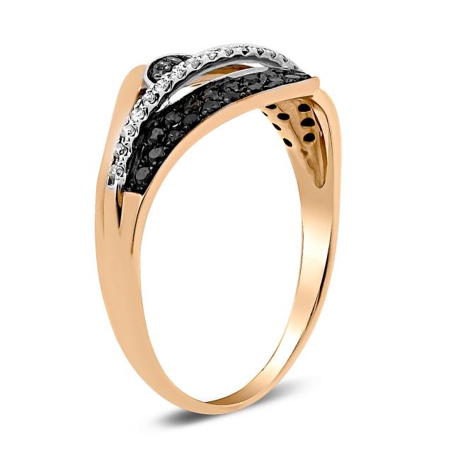 Кольцо из красного золота с бриллиантами (015452)