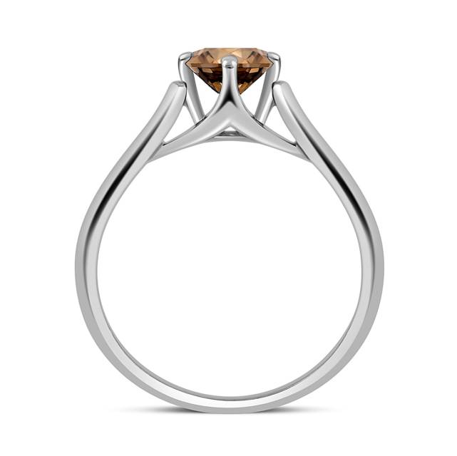 Помолвочное кольцо из белого золота с коньячным бриллиантом (049321)