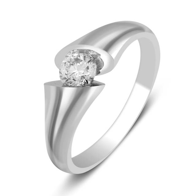 Помолвочное кольцо из белого золота с бриллиантом (032122)