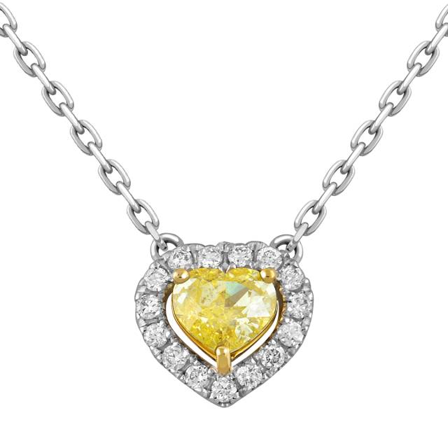 Колье из белого золота с бриллиантами Сердце (052099)