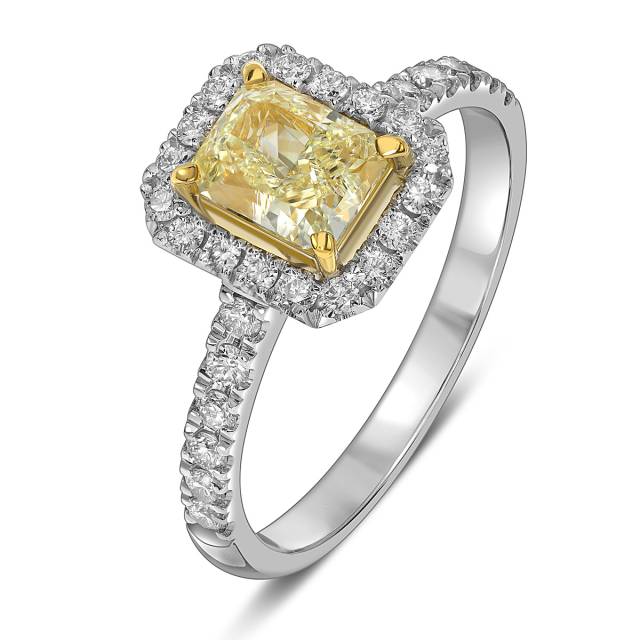 Помолвочное кольцо из белого золота с бриллиантами (055299)