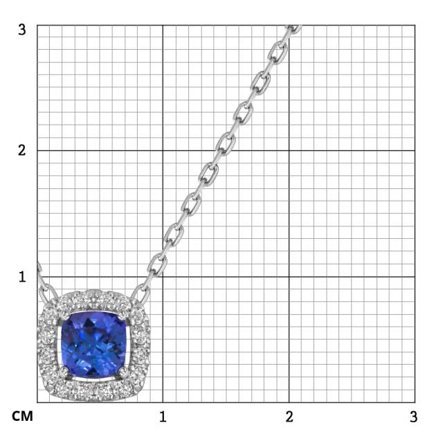 Колье из белого золота с бриллиантами и танзанитом (055651)