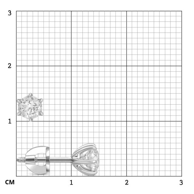 Серьги пусеты из платины с бриллиантами (050822)