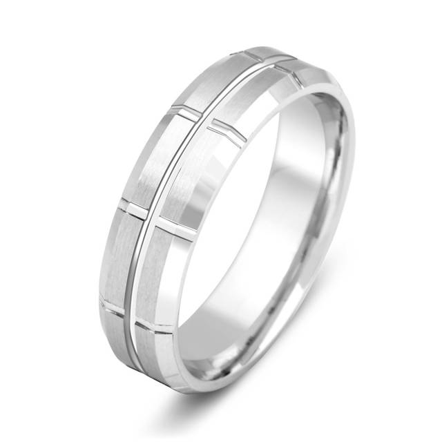 Обручальное кольцо из белого золота (014436)