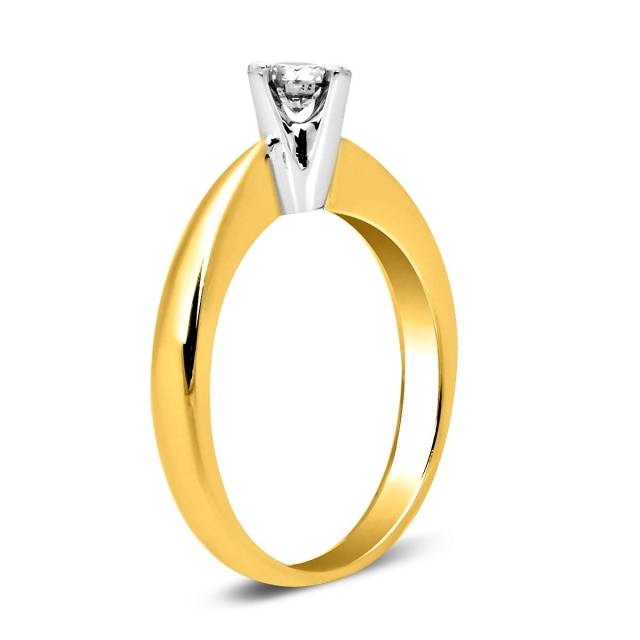 Помолвочное кольцо из жёлтого золота с  бриллиантом (028595)