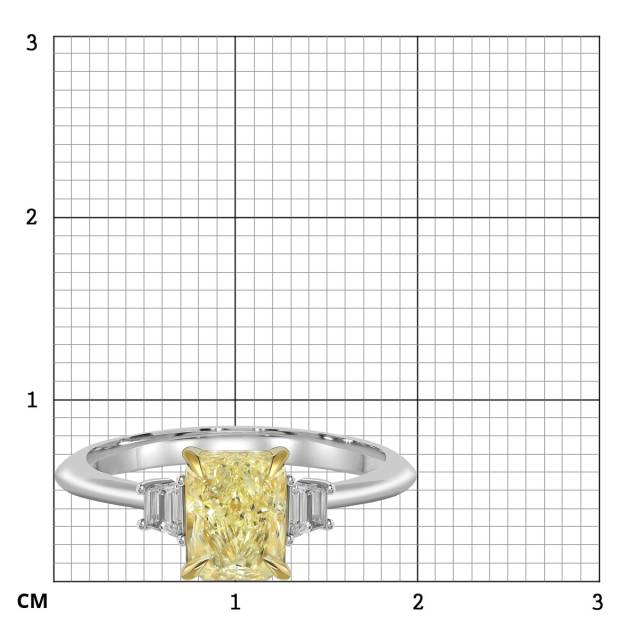 Кольцо из белого золота с жёлтым бриллиантом (063054)