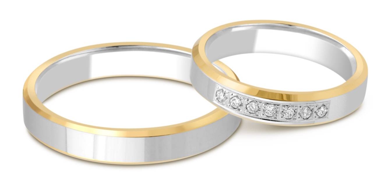 Обручальное кольцо из комбинированного золота (028662)