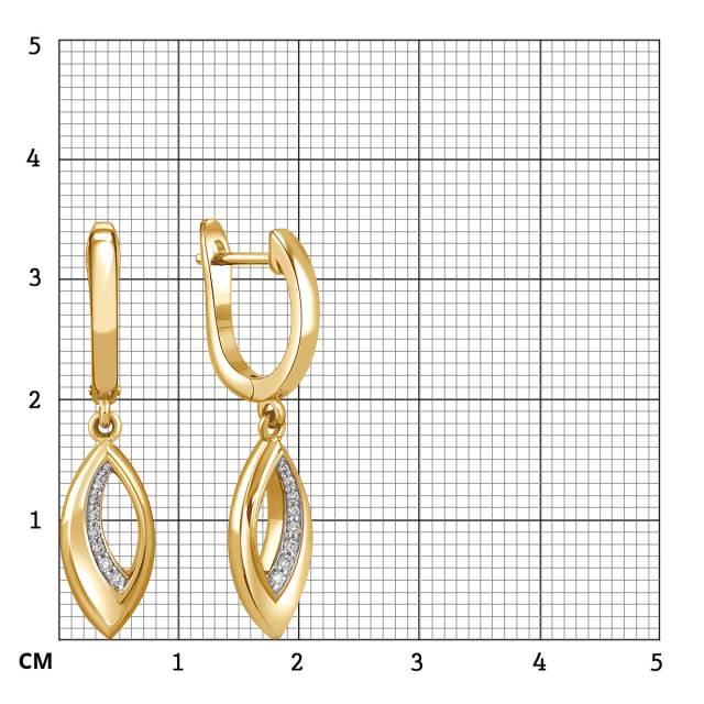 Серьги из жёлтого золота с бриллиантами (055551)