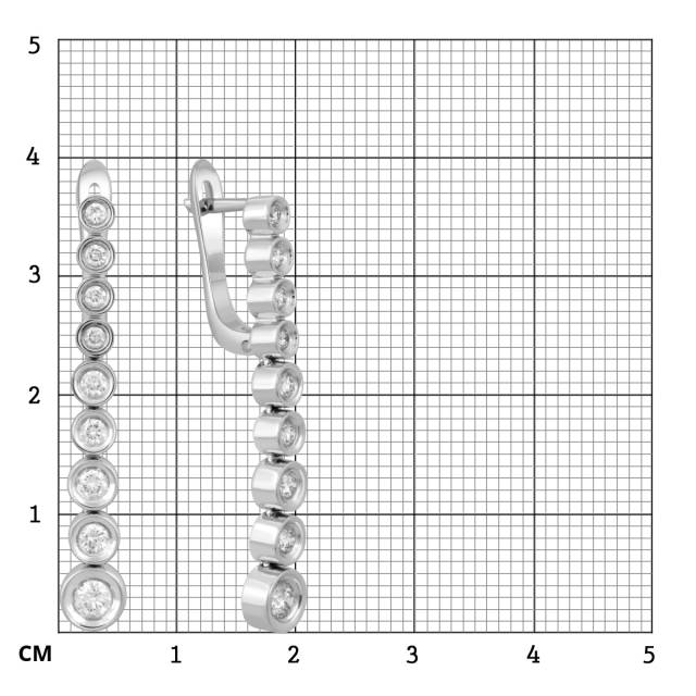 Серьги из белого золота с бриллиантами (048802)