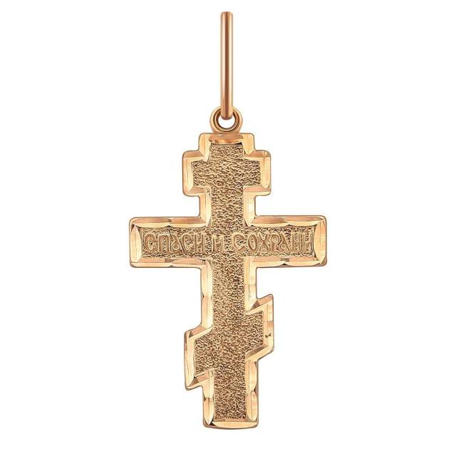 Кулон крест из комбинированного золота (005390)