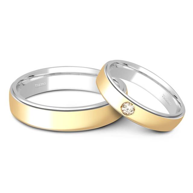 Обручальное кольцо из комбинированного золота TIAMO (000668)