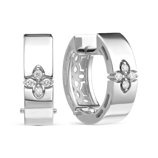 Серьги из белого золота с бриллиантами (064222)
