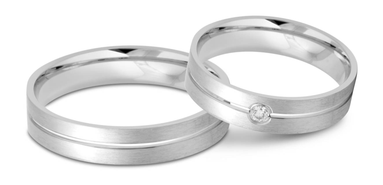 Обручальное кольцо из белого золота (029082)