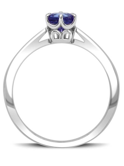 Помолвочное кольцо из белого золота с танзанитом (043181)