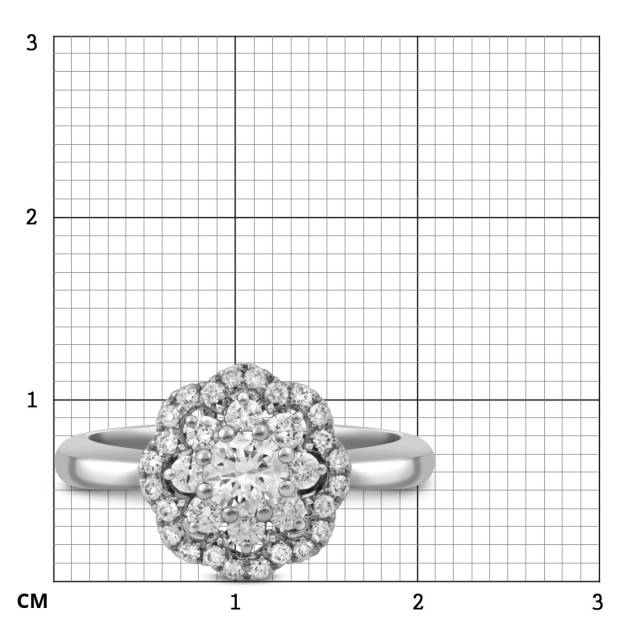 Кольцо из белого золота с бриллиантами "Crivelli" (048948)