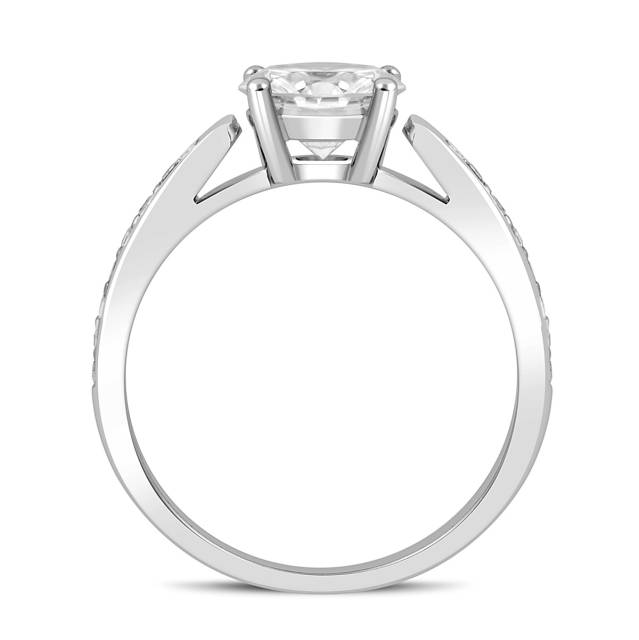 Помолвочное кольцо из белого золота с бриллиантами (048145)