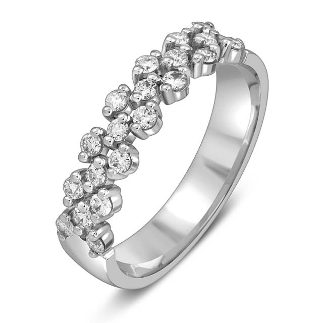 Кольцо из белого золота с бриллиантами (049736)