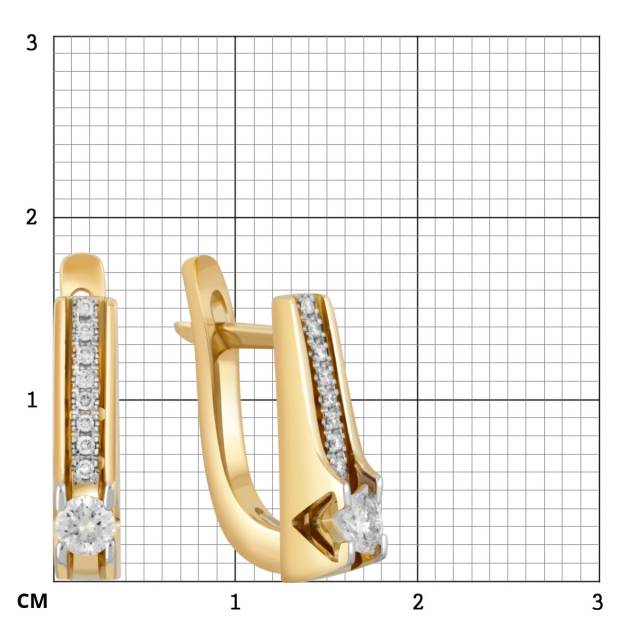 Серьги из жёлтого золота с бриллиантами (025763)