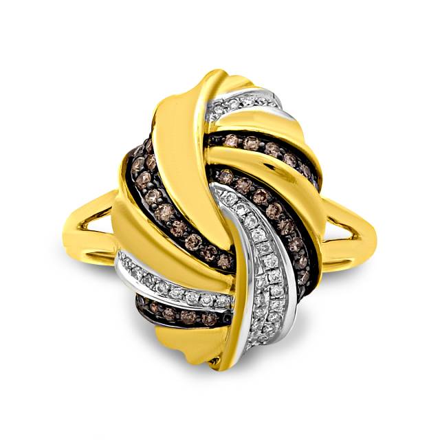 Кольцо из жёлтого золота с бриллиантами (012841)