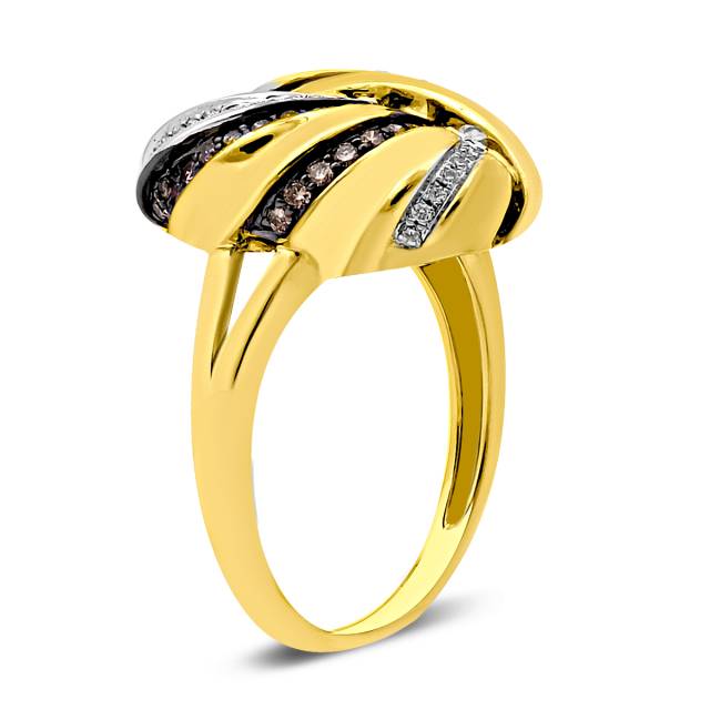 Кольцо из жёлтого золота с бриллиантами (012841)