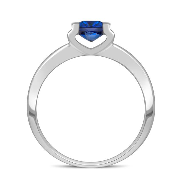 Помолвочное кольцо из платины с сапфиром (052337)