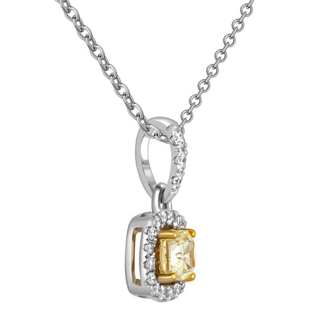Кулон из белого золота с бриллиантами (051652)