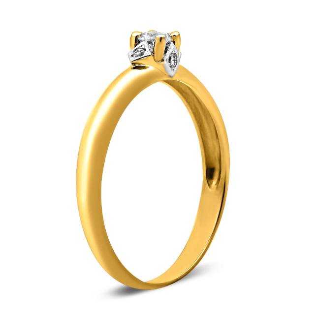 Помолвочное кольцо из комбинированного золота с бриллиантами (025750)
