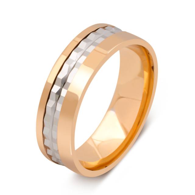 Обручальное кольцо из комбинированного золота (041419)