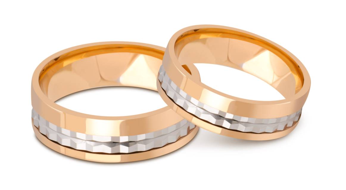 Обручальное кольцо из комбинированного золота (041419)