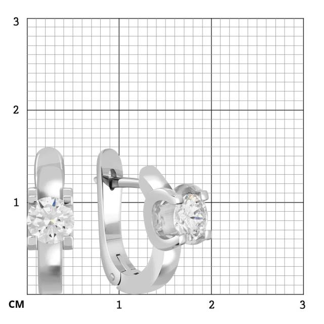 Серьги из белого золота с бриллиантами (039819)