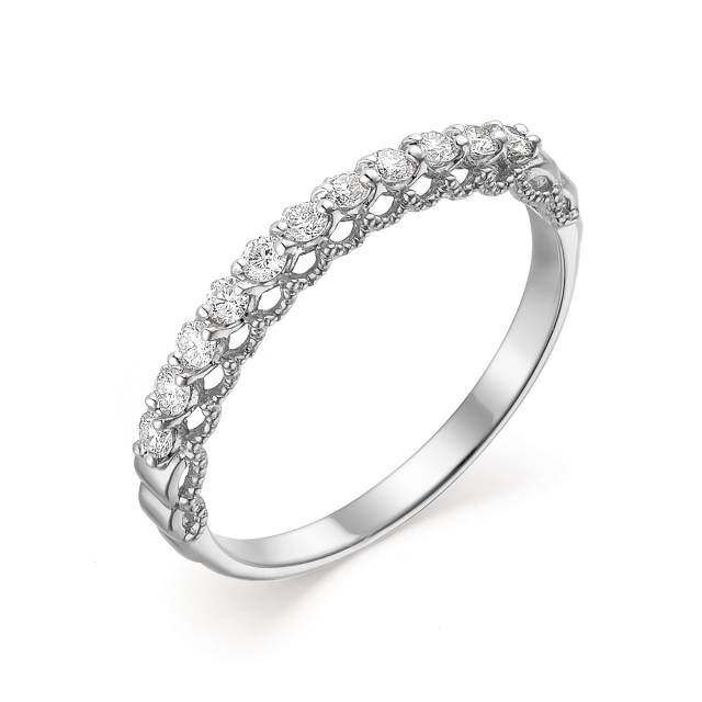 Кольцо из белого золота с бриллиантами (042045)