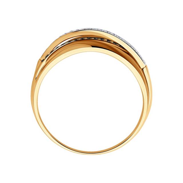 Кольцо из красного золота с бриллиантами (046498)