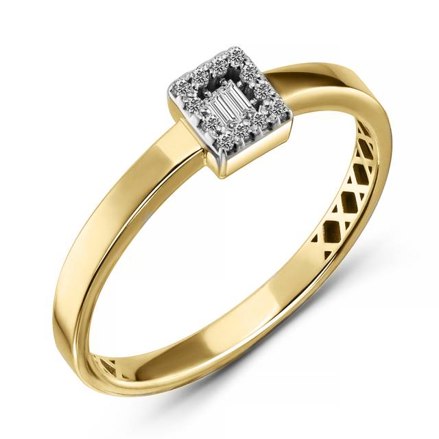 Кольцо из жёлтого золота с бриллиантами (063785)