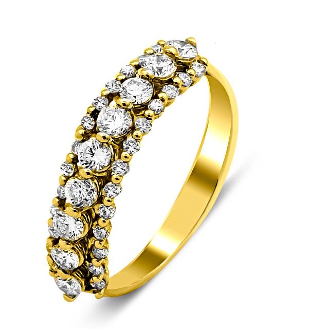 Кольцо из жёлтого золота с бриллиантами (027501)