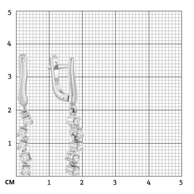 Серьги из белого золота с бриллиантами (046448)