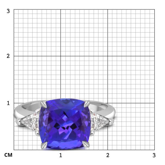 Кольцо из белого золота с бриллиантами и танзанитом (055669)
