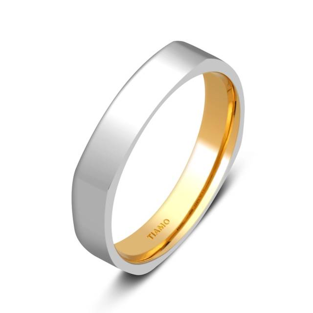 Обручальное кольцо из комбинированного золота Tiamo (001306)