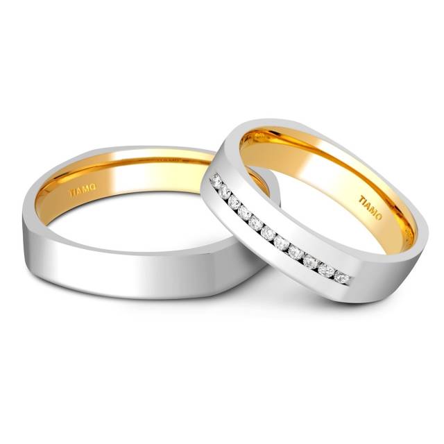 Обручальное кольцо из комбинированного золота Tiamo (001306)