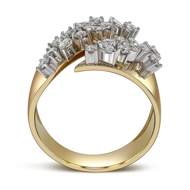 Кольцо из жёлтого золота с бриллиантами (063732)