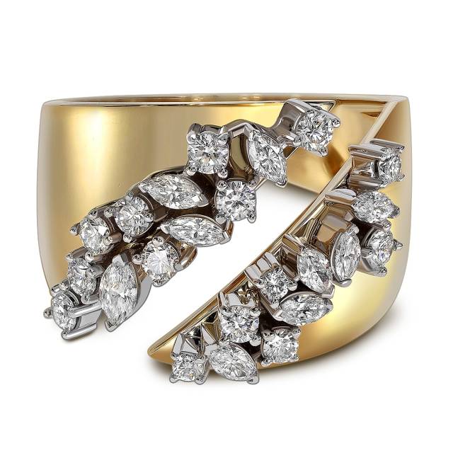 Кольцо из жёлтого золота с бриллиантами (063732)