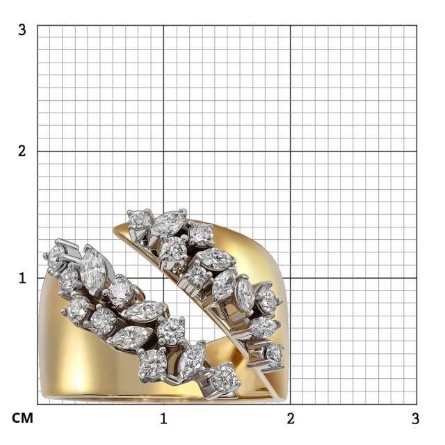 Кольцо из жёлтого золота с бриллиантами (063732)