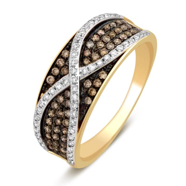Кольцо из комбинированного золота с бриллиантами (012742)